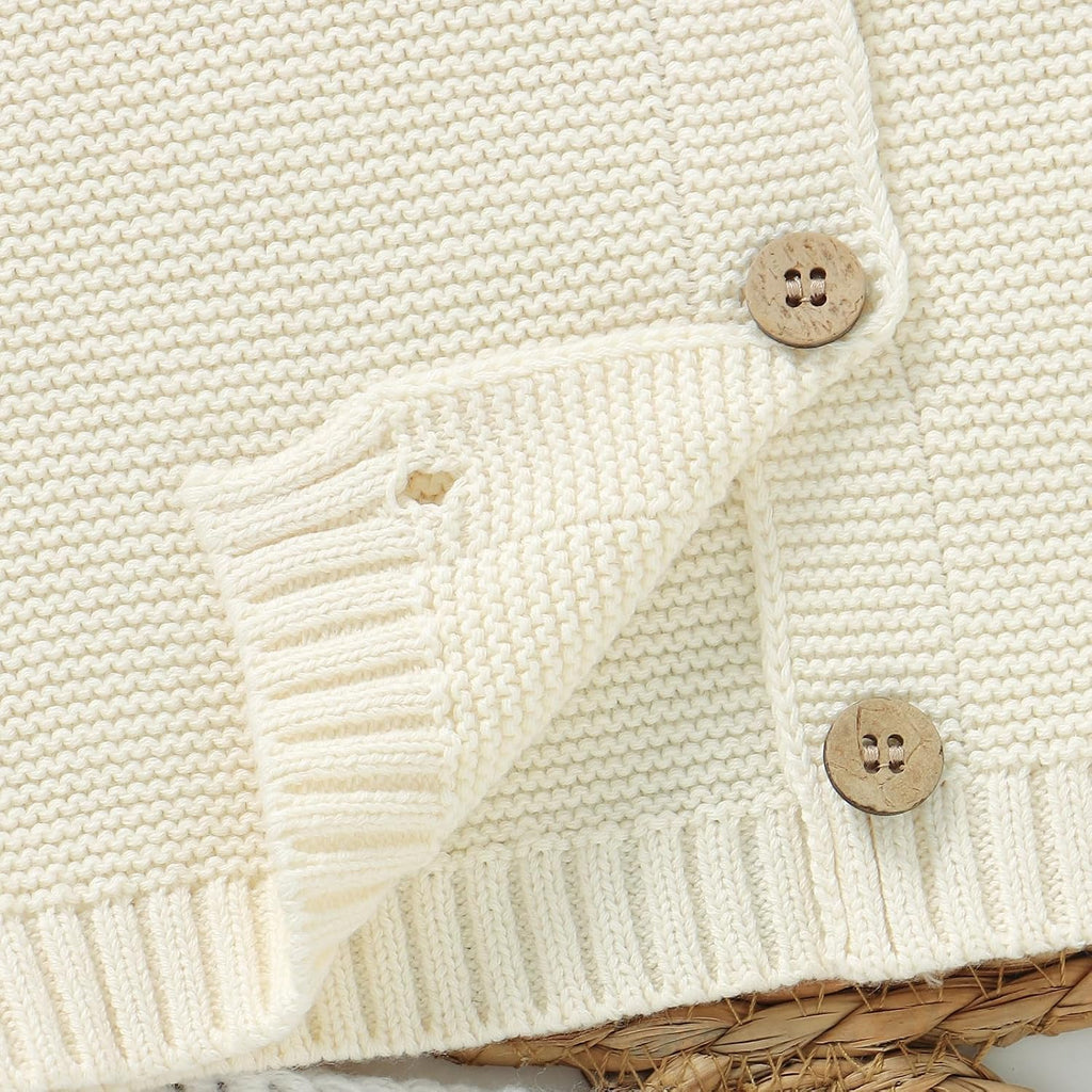 Baby Toddler Cotton Cardigan, Solid Color Sweater, Boys and Girls