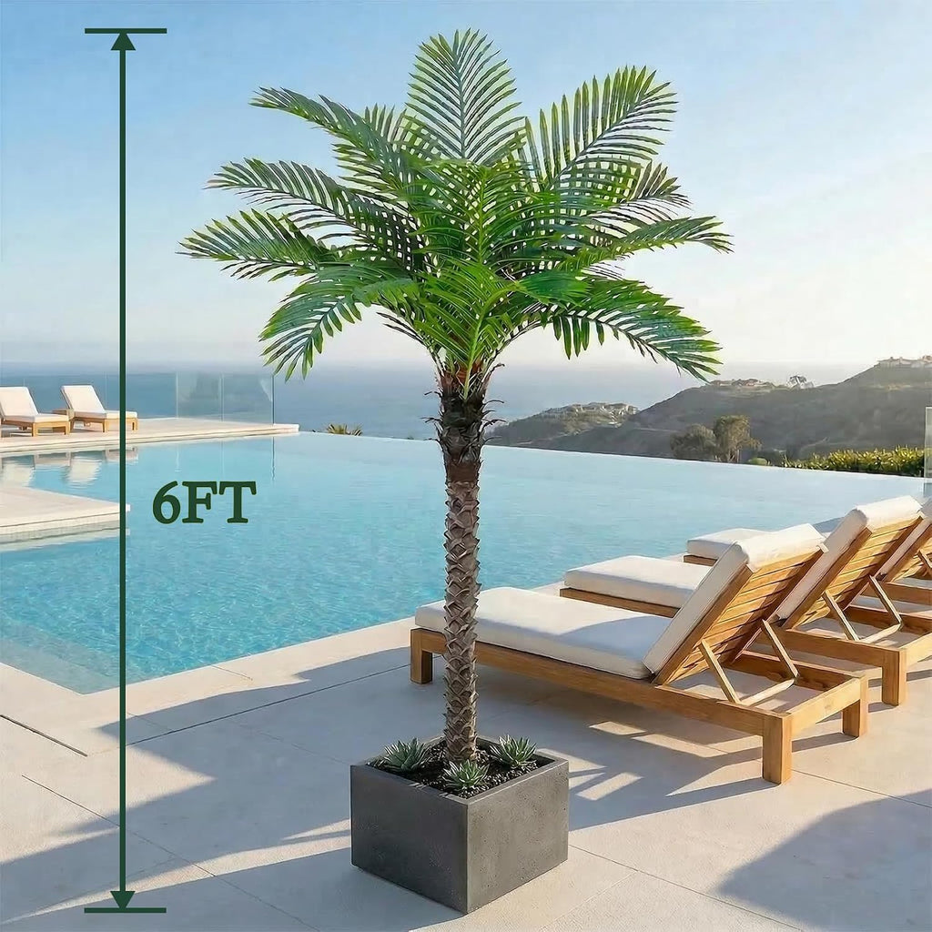 Artificial Phoenix Palm Tree:6FT Faux Coconut Palm Tree Large Plant