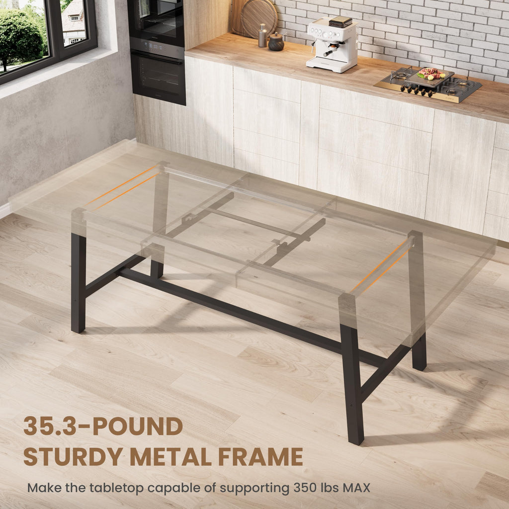 63-83" Extendable Kitchen Table, Butterfly Dining Table, Grey