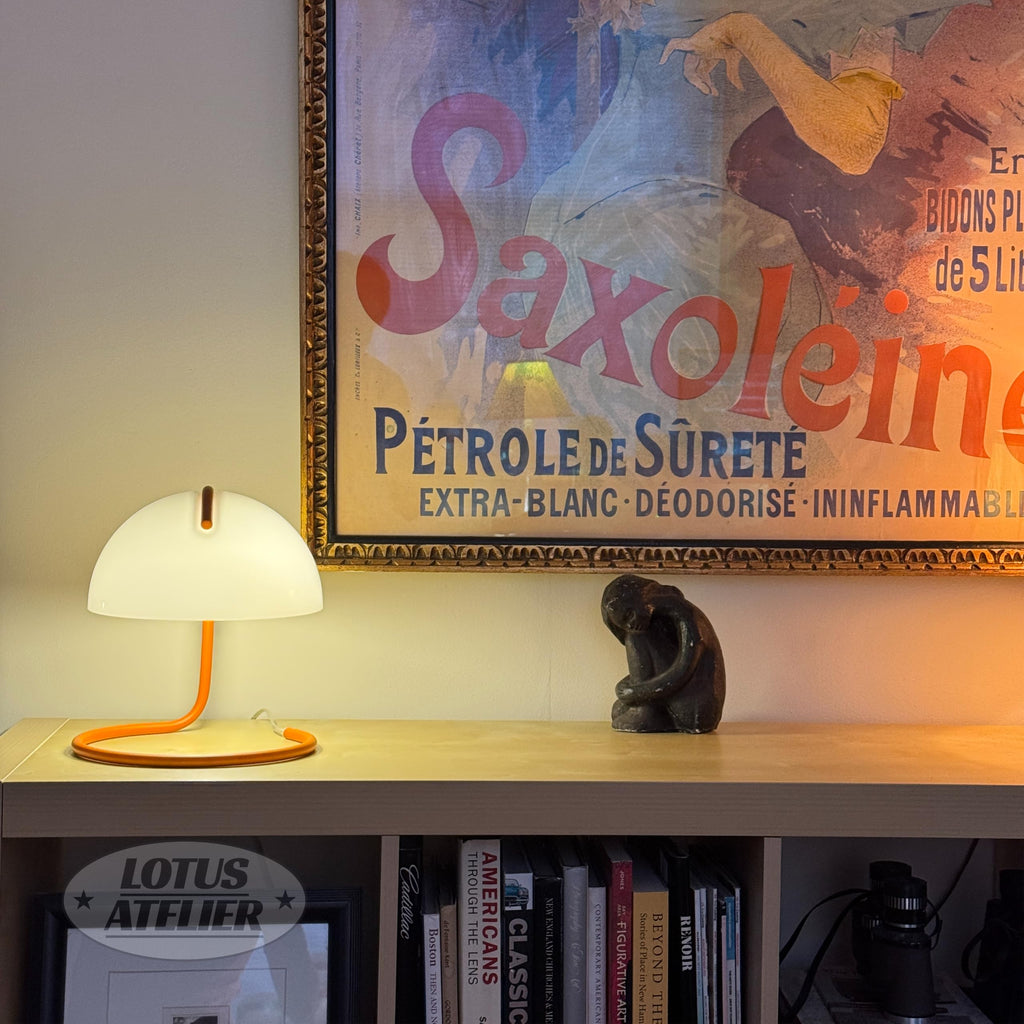 Orange Bauhaus Light | Retro Mushroom Table Lamp for Room Aesthetic Modern Lighting | Mid Century Modern | Living