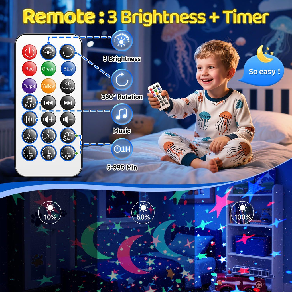 Sound Machine with 30 Soothing Sounds,Night Light Projector with Star