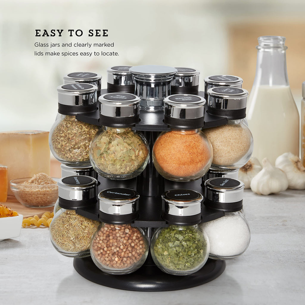 Ellington 16-Jar Revolving Spice Rack Prefilled
