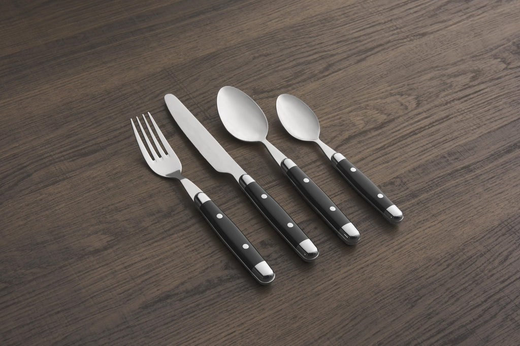 Jubilee Black Stainless Steel Silverware Set for 4, 16-Piece
