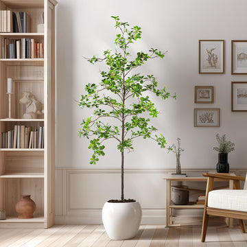 Faux Black Olive Tree 7ft, Faux Plants Indoor Large Tall Tree Artificial Shady Lady Tree with Natural Wood Trunk &