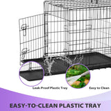Dog Crate | 48" | Black | Foldable Metal Kennel with Double Doors, Secure Slide-Bolt Latches