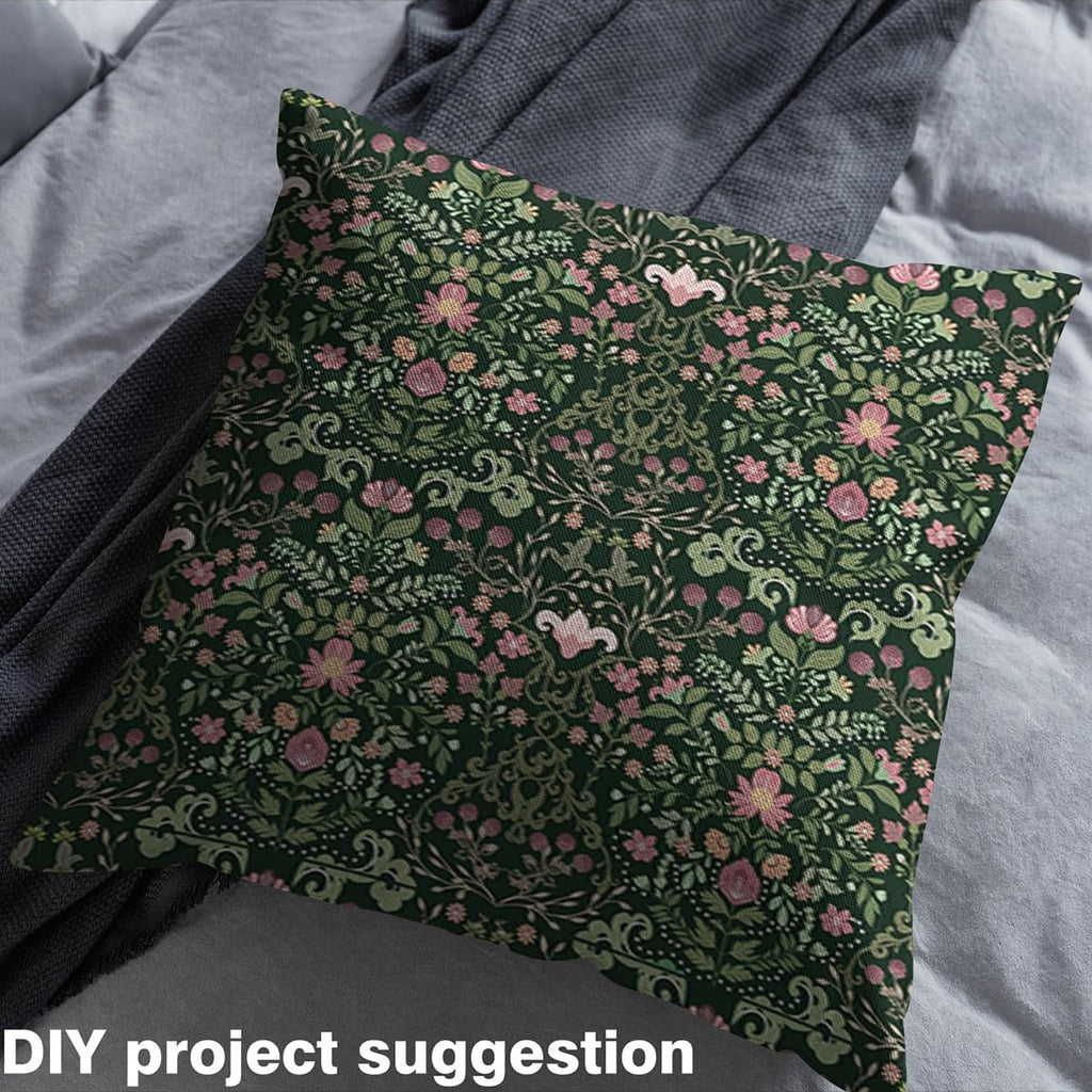 Floral Vinatge Botanical Green Upholstery Fabric 1 Yard Boys Girls
