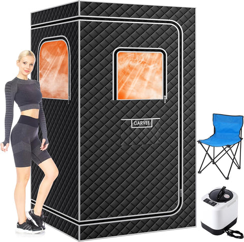 GarveeHome Sauna Box,Portable Sauna for Home with 4L 1500W Steamer,Portable Steam Sauna Tent with 600D