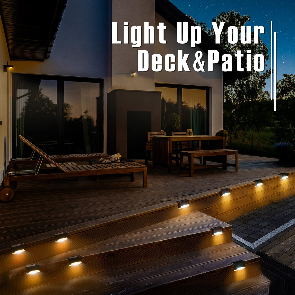 Led Solar Deck Lights, 20 Pack Waterproof, Warm White