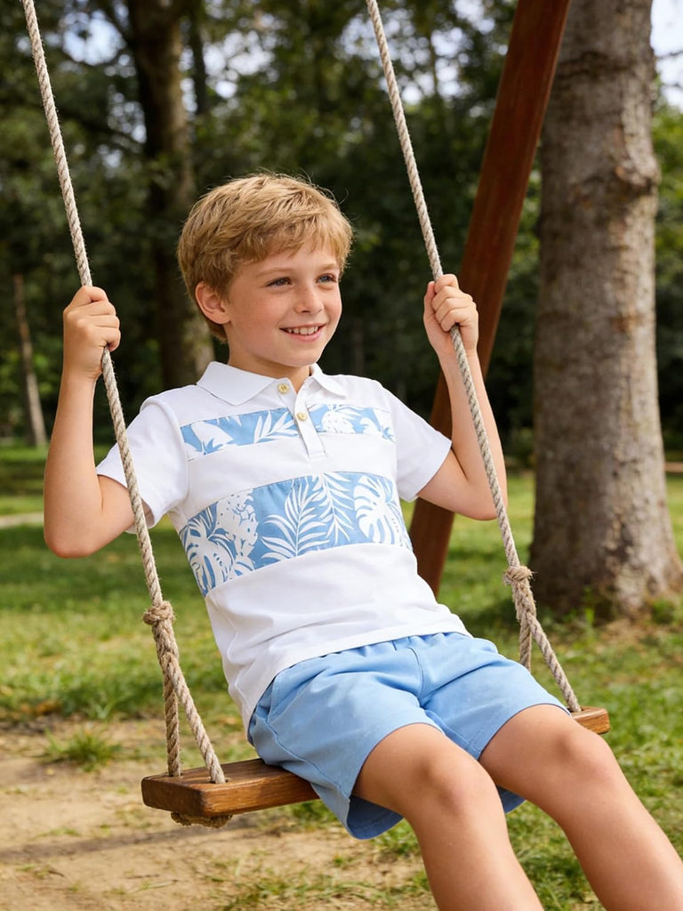 Toddler Boys 2 Piece Outfits Button Down Shirt and Shorts Set, Short Sleeve Casual Summer Clothes Years