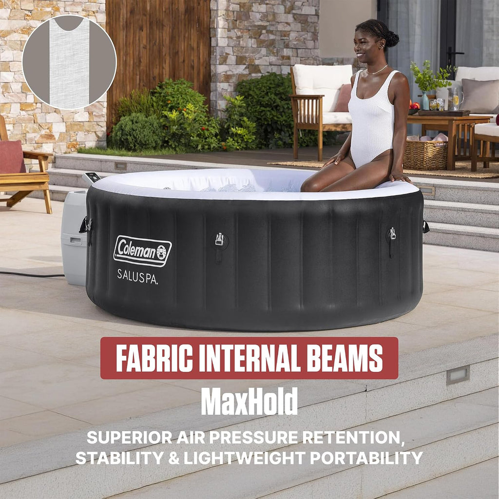 SaluSpa Miami Energy-Efficient AirJet 2-4 Person Inflatable Hot Tub | Smart Portable Outdoor Spa with Built-in