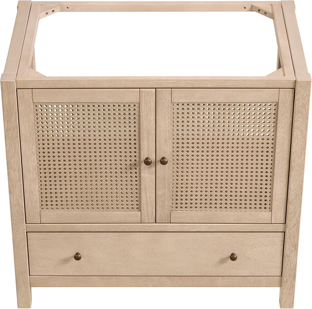Alaterre Furniture Lucca Bathroom Vanity - Freestanding Cabinet Without Sink