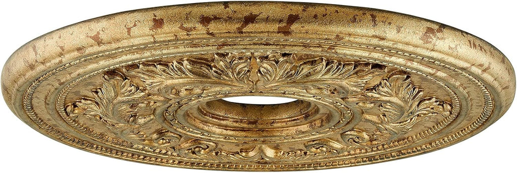 Ceiling Medallion, Hand Applied Vintage Gold Leaf with Gilded Accents, 22.k"Dx1.5"H