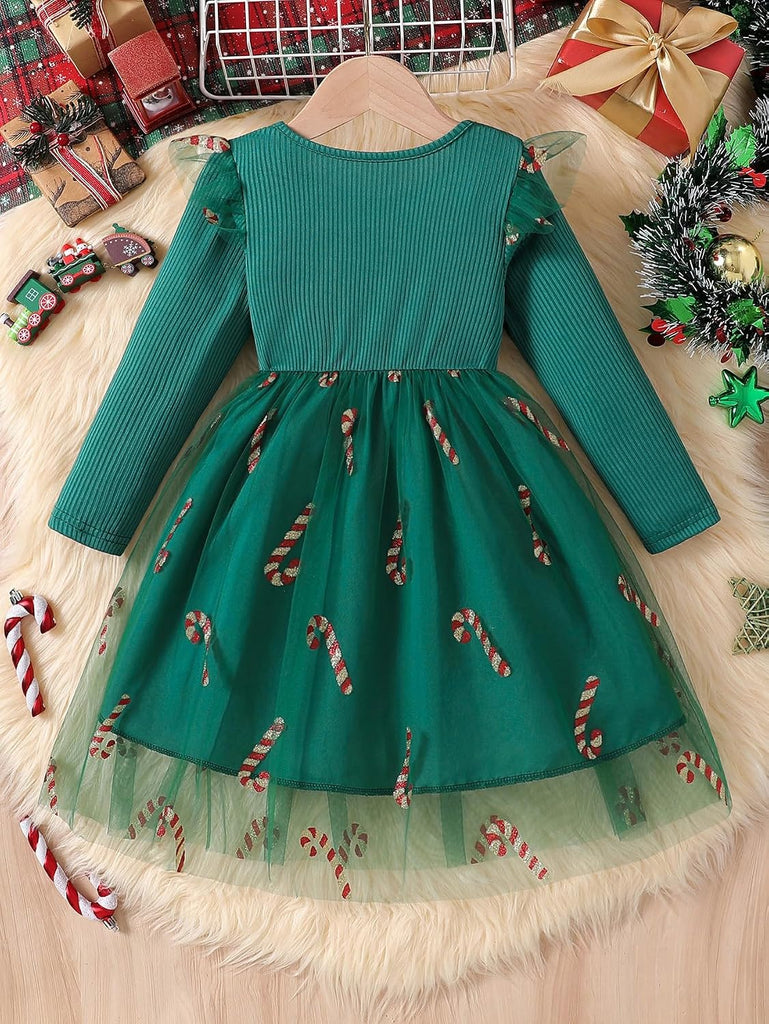Long Sleeve Tulle Party Dresses for Holiday Birthday Special Occasion