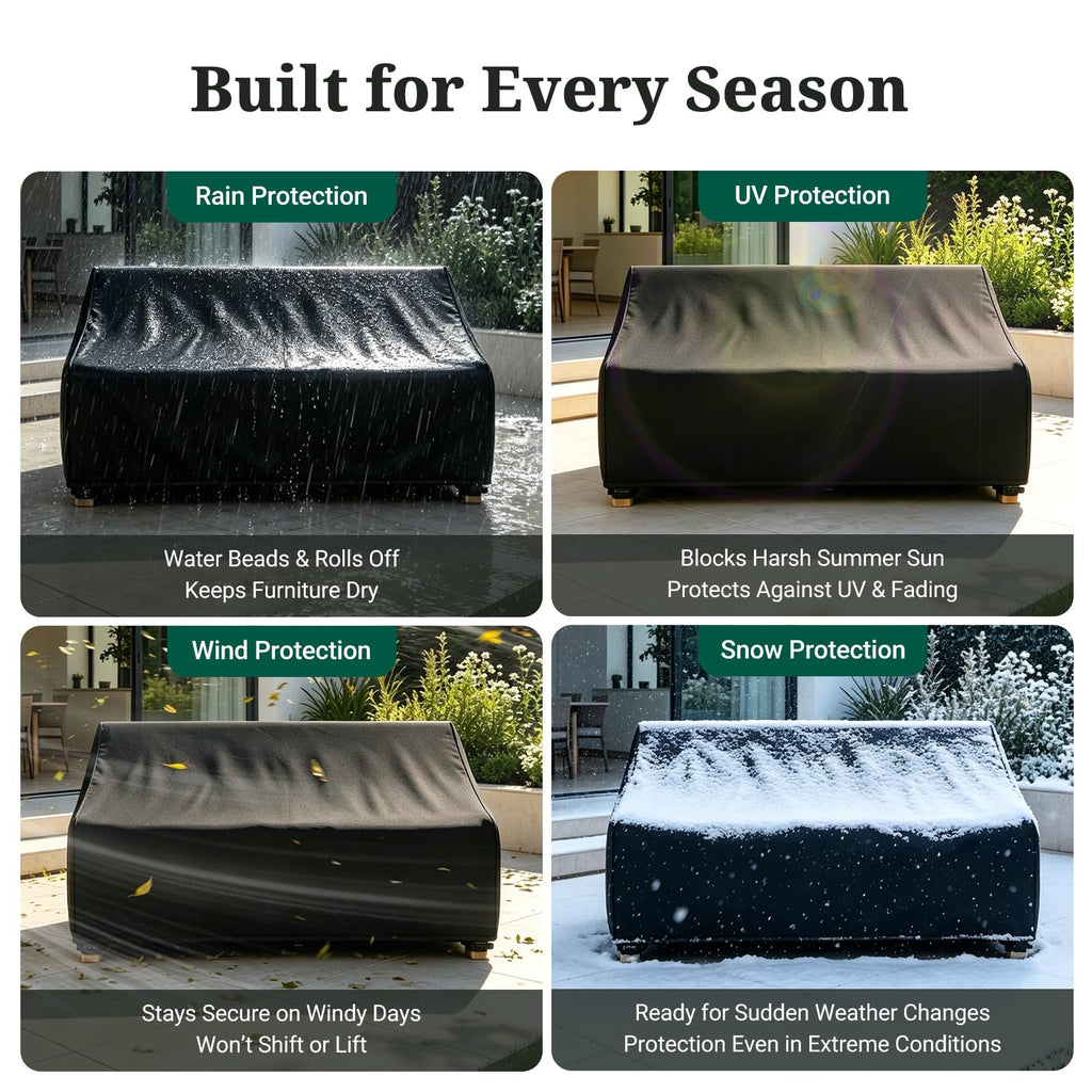 MR.COVER 3-Seater Outdoor Couch Cover Waterproof, Patio Furniture Cover for Sofa, Heavy Duty Outdoor Sofa Covers
