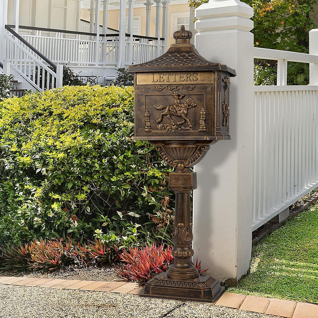 Mailbox Cast Aluminum Bronze Mail Box Postal Box Security Heavy Duty New