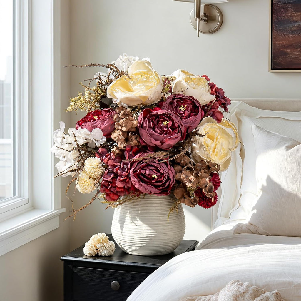 Packs Peonies Artificial Flowers 23 Stems Artificial Peonies Bouquets Silk Faux Peonies Flowers for Arrangements - Set of 20
