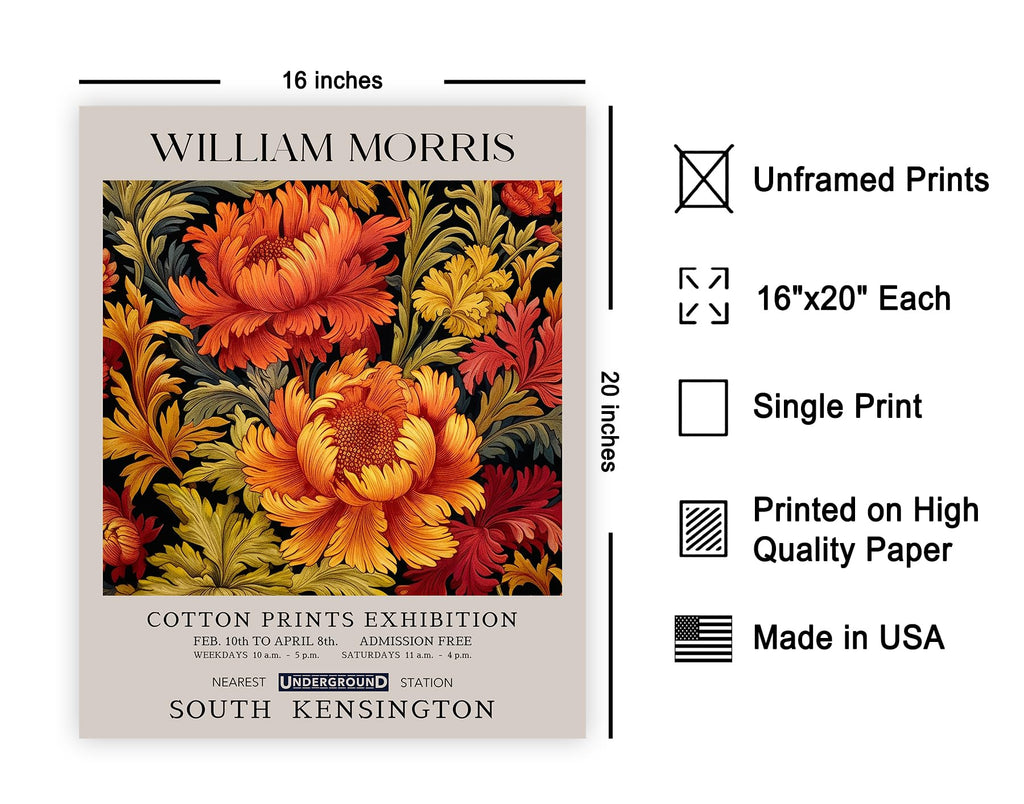 Art Gardenia Flower Print - William Morris Poster - Botanical Exhibition Art - Textile Pattern Wall Design - Floral