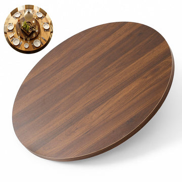24'' Lazy Susan Turntable Tray for Table Top, Black Walnut