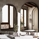 Arched Wall Mirror 24"x36" - Black Metal Frame Vanity Mirrors Decor