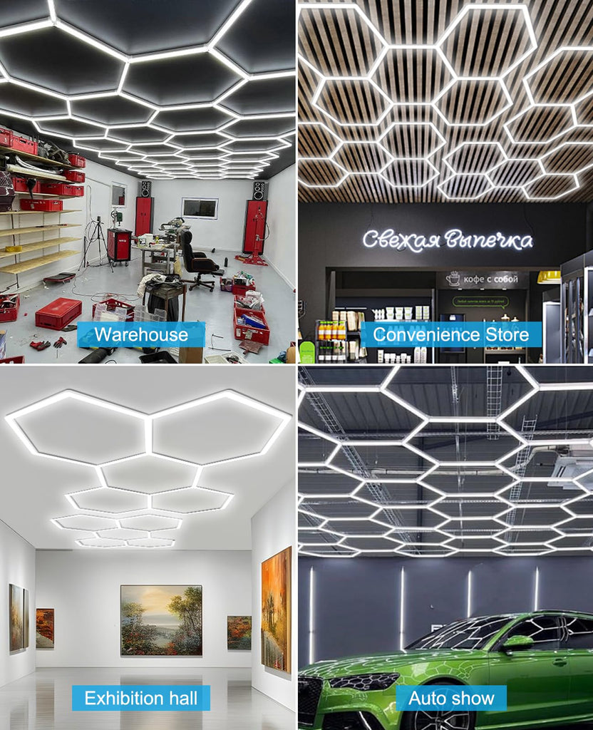 Hexagon led Lights: DIY Ceiling LED Light Hexagon Garage Lights