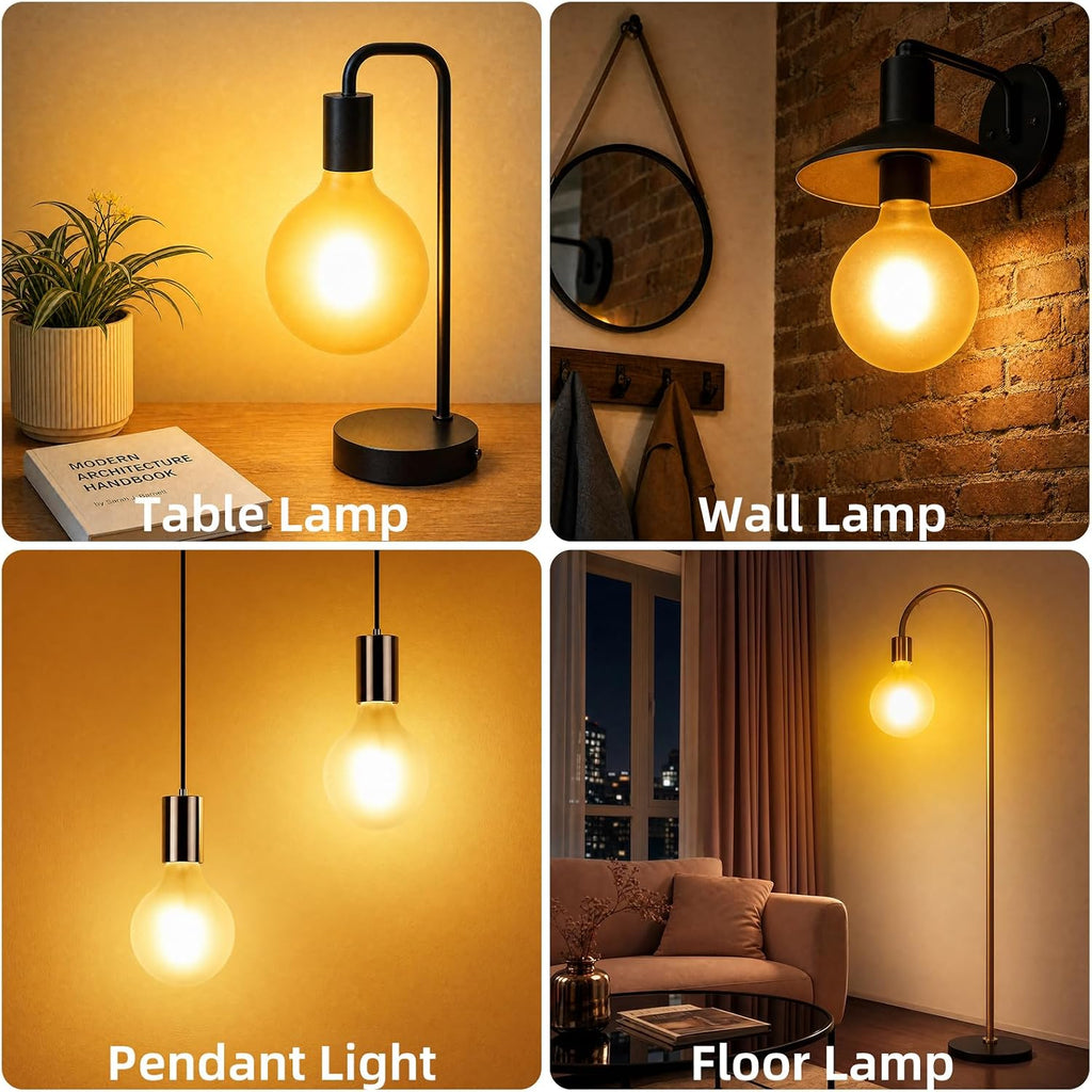 LED Large Globe Light Bulbs 60 Watt Equivalent, G125 E26 Dimmable