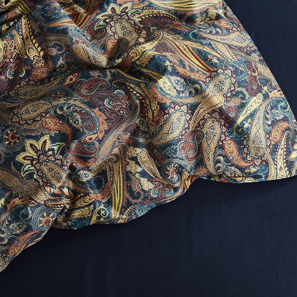 Duvet Cover Queen Set Boho Floral Pattern Duvet Cover Queen for Queen Bed Vintage Soft Bedding Leaf Print Paisley