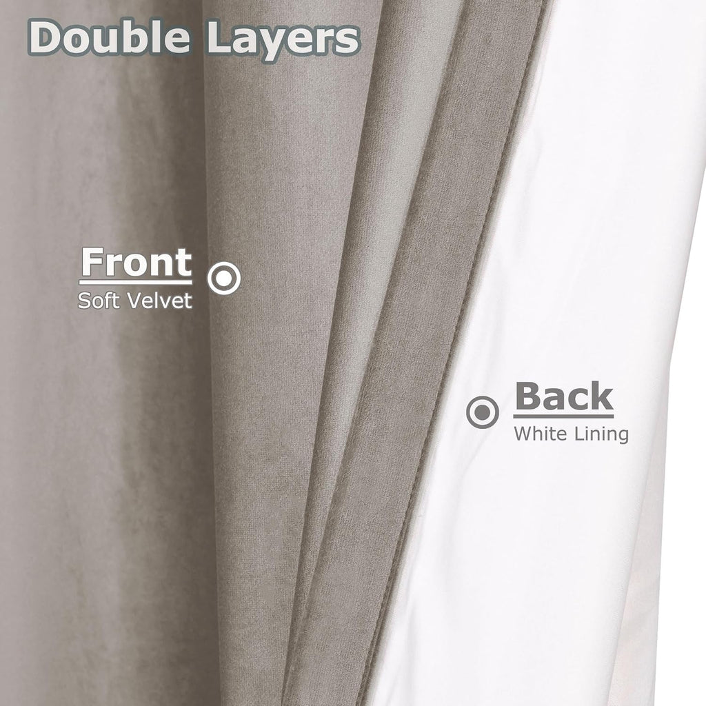 Blackout Curtains Pinch Pleated Drapes Velvet Drapes for French Door Thermal Insulated Curtain for Living Room
