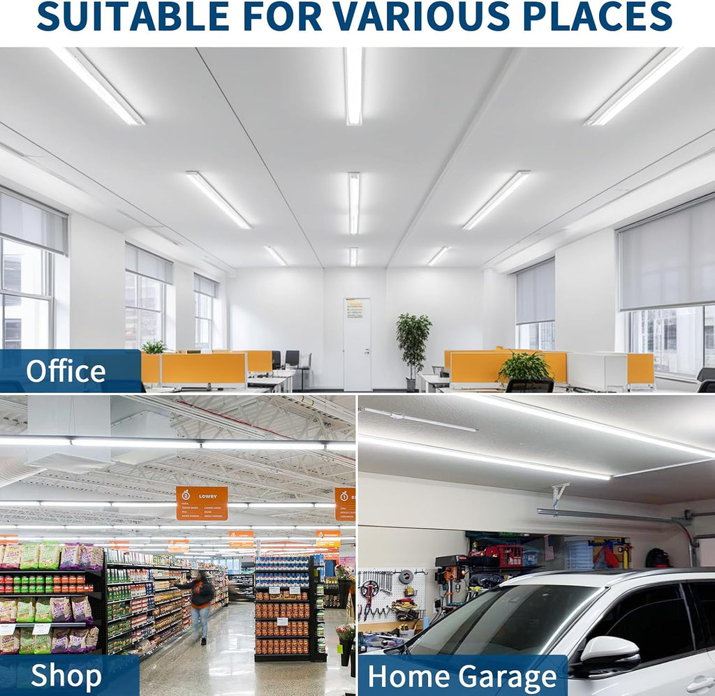T8 LED Bulbs 4 FT, 14W 2450LM 6000K, Type A+B, Clear Cover