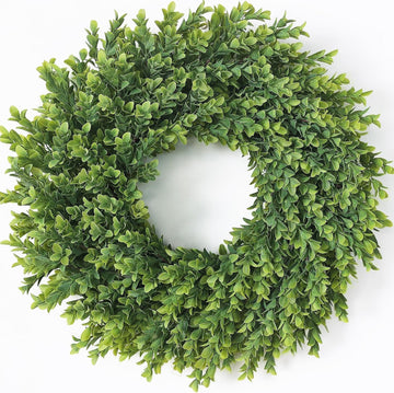 26"Artificial Boxwood Wreath, Large Fake Hanging Plant for Front Door Decor