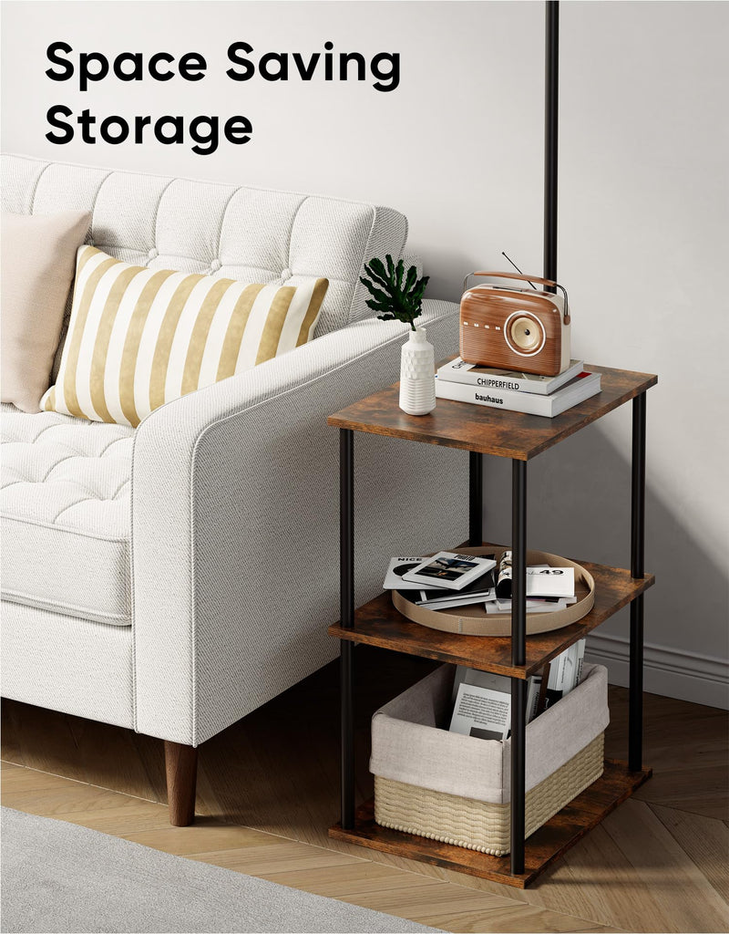 Floor Lamp with Table 2-Pack, Nightstands End Side Table