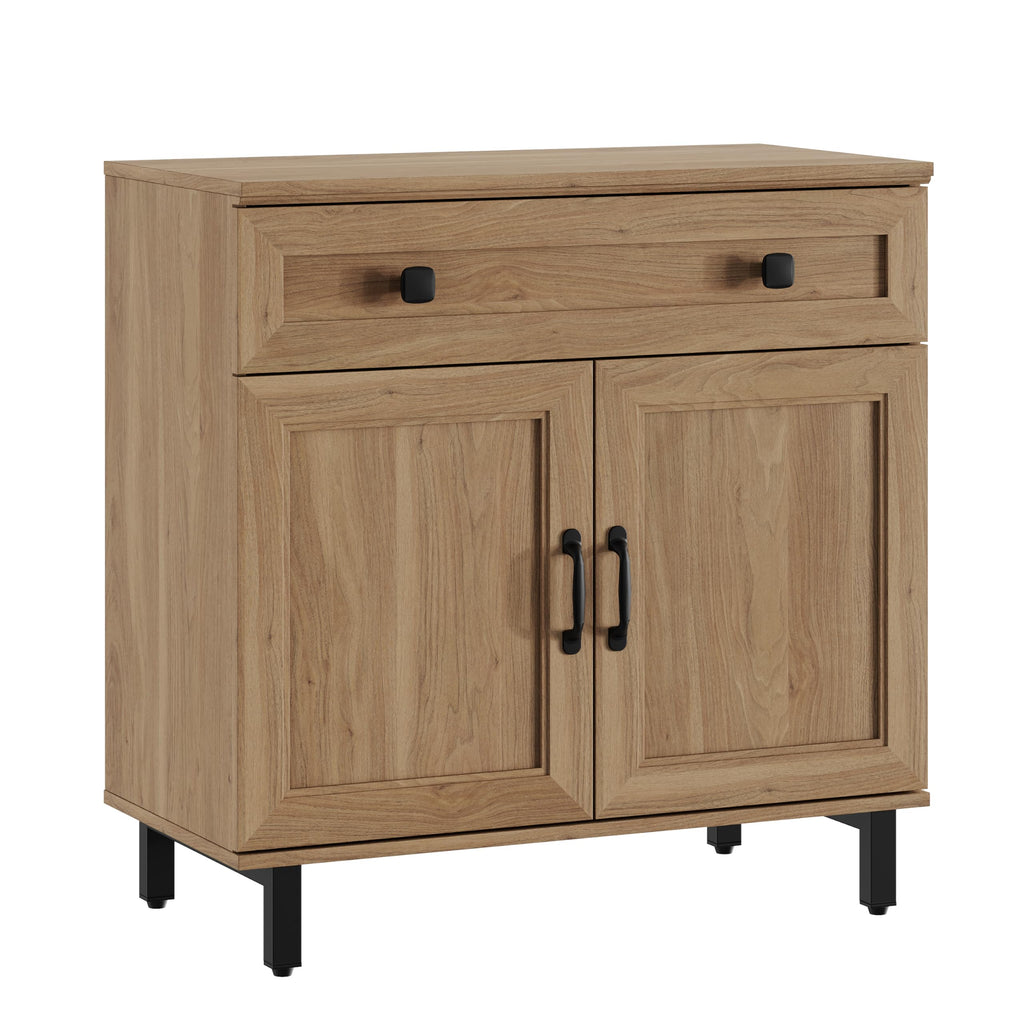 Modern Buffet Cabinet with 4 Doors and 2 Drawers, Large Coffee Bar Table Wood Kitchen Storage Cabinets with Storage