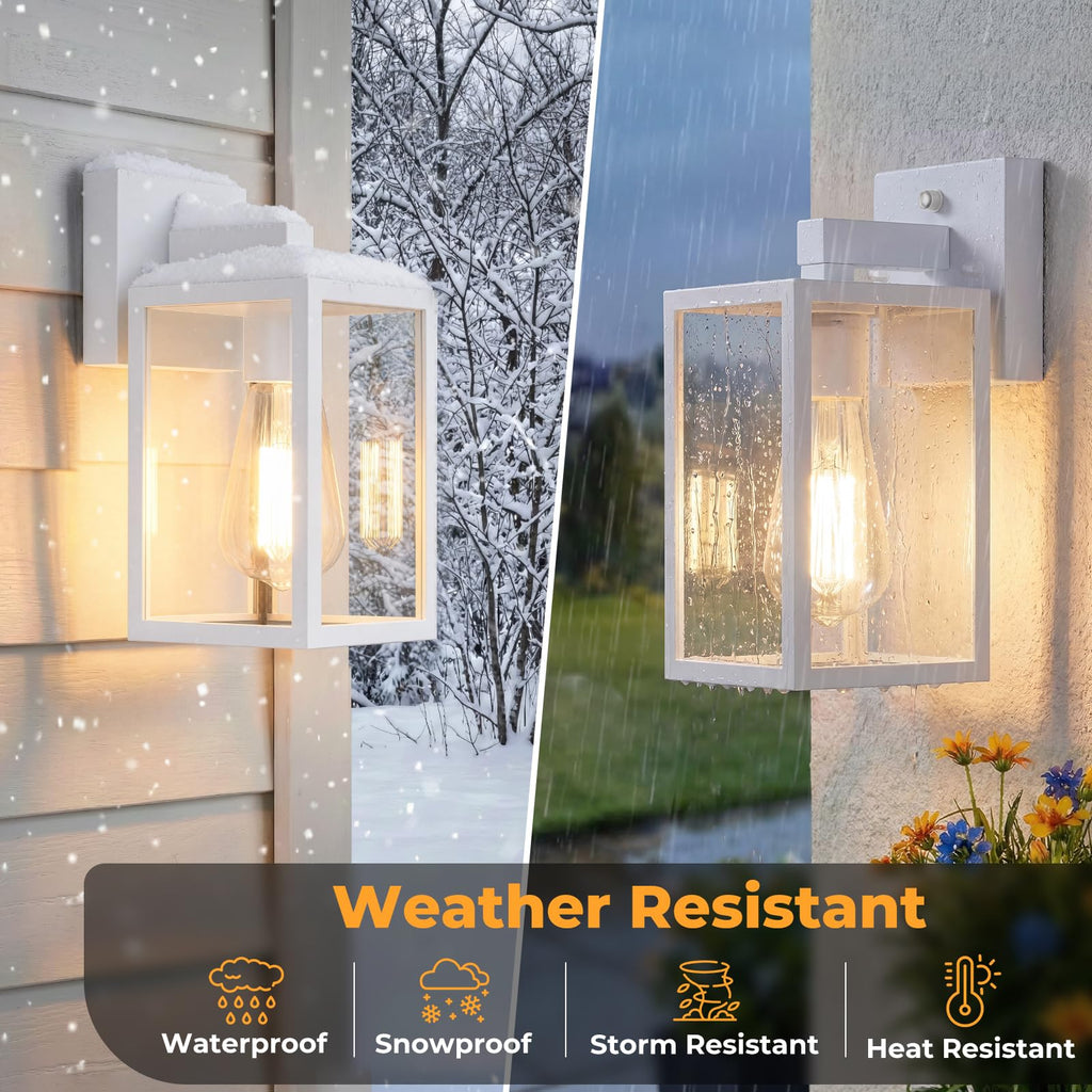 2-Pack Dusk to Dawn Waterproof Wall Light Fixtures Porch Light Wall Lantern