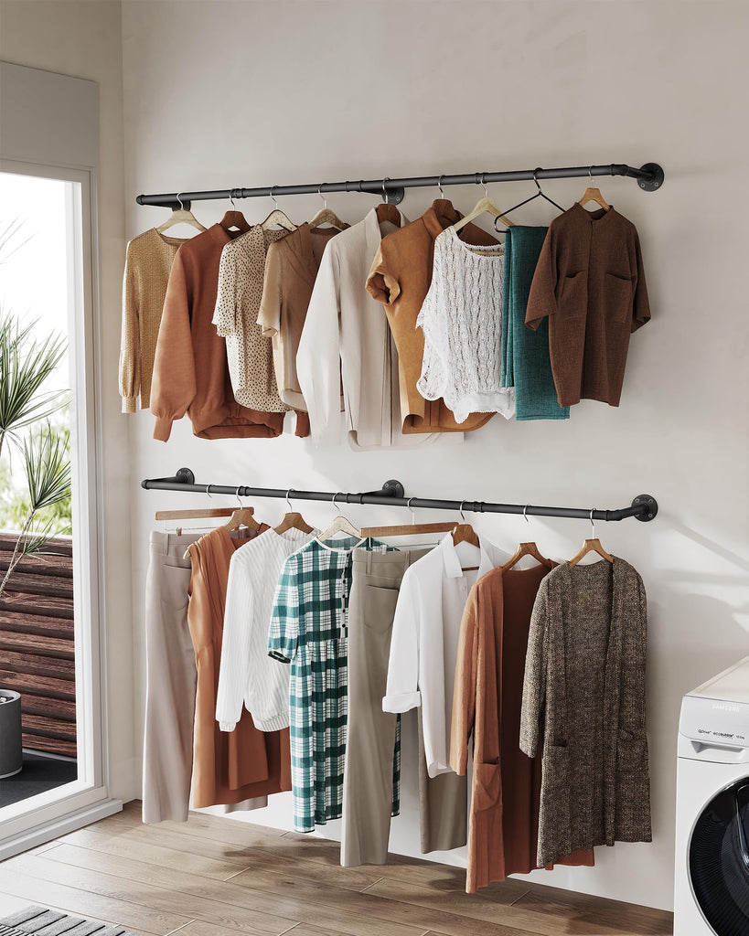 65.7" Heavy Duty Industrial Pipe Clothes Rack for Hanging Clothes