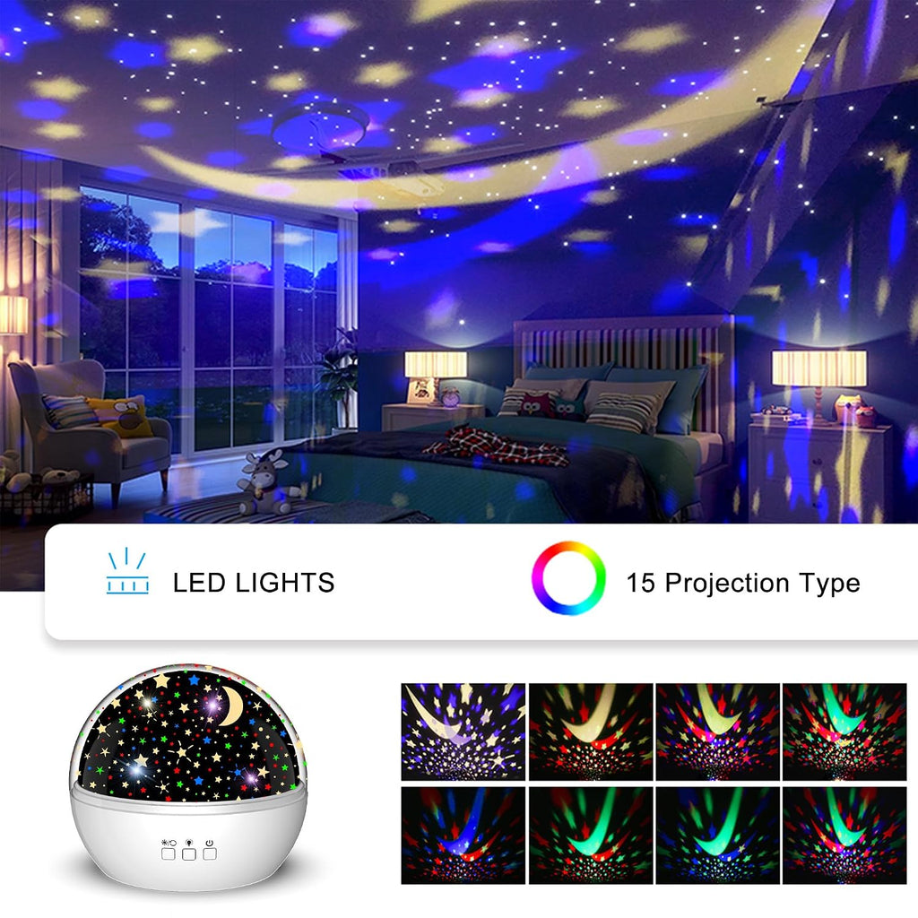 Christmas Snowflake Projector Lights Indoor | Snowfall Nightlight and Kid Star Projector | Indoor Xmas Night Light