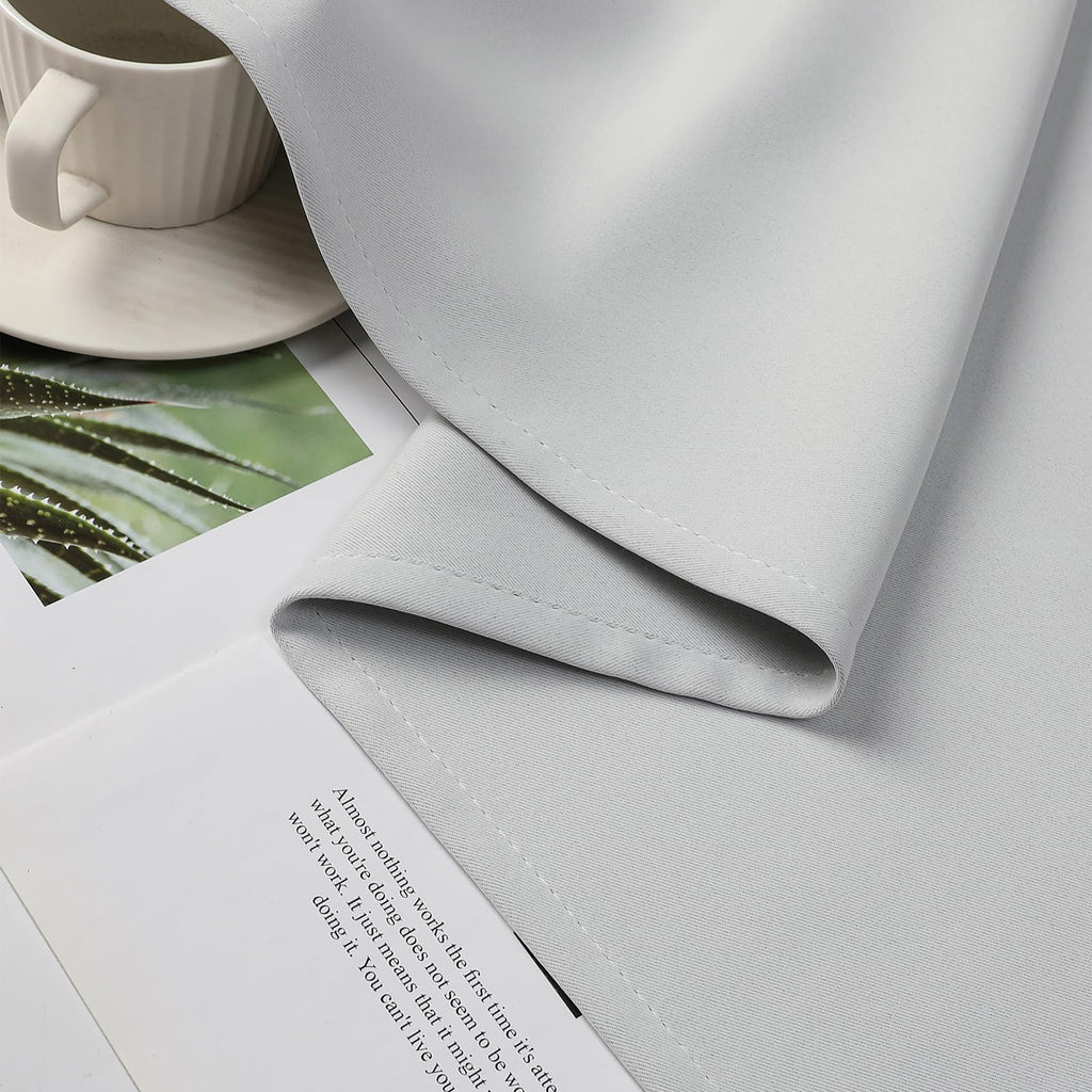 Grayish White Blackout Curtains 63 inch Length 2 Panels Set, Room Darkening Drapes Bedroom, Thermal Insulated Light