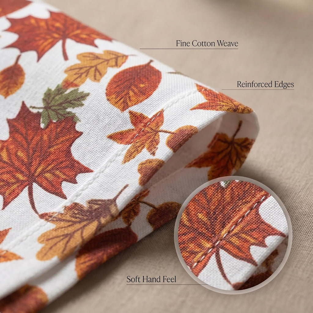Cloth Napkins Cotton 20x20 (Set of 12) Harvest Leaf Print