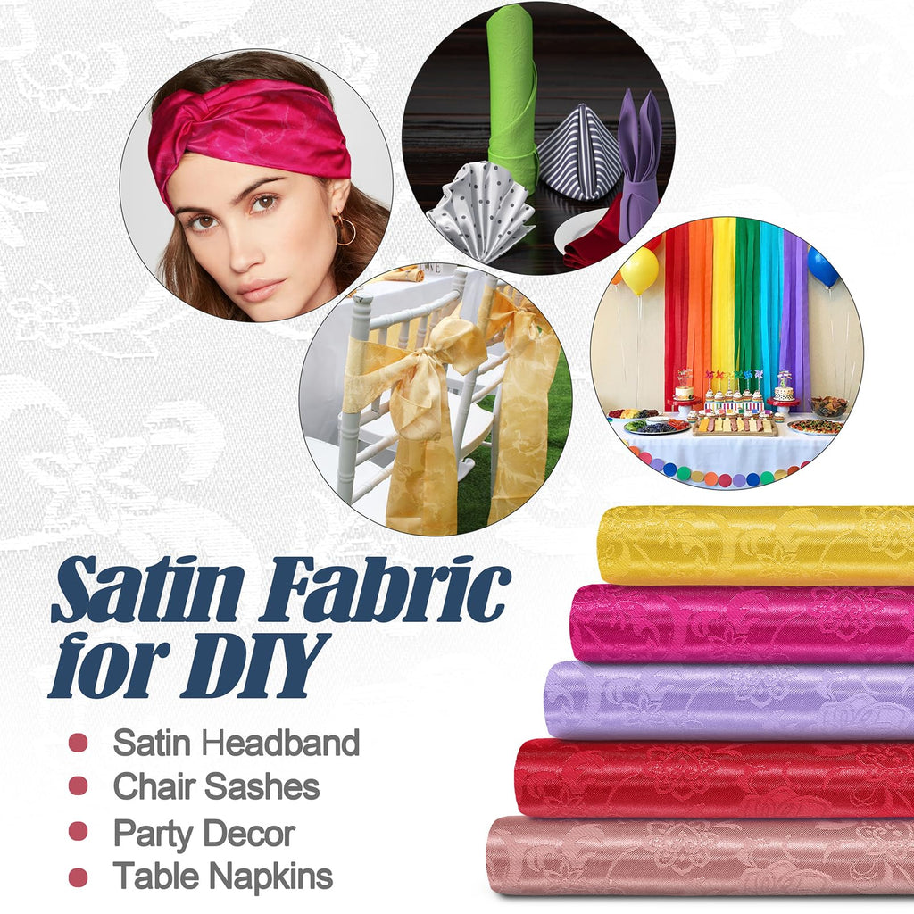 2 Yard White Satin Fabric 60" Wide for DIY Crafts