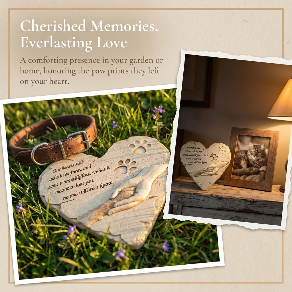 Dog Pet Memorial Stones, Heart-Shaped Loss of Pet Dog Grave Stone Headstones Memorial Gifts Remembrance Gifts