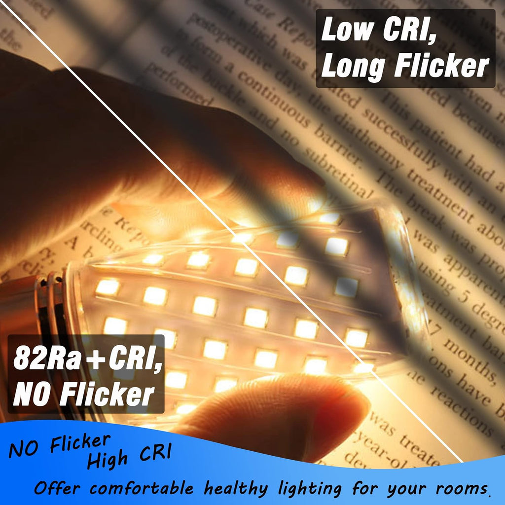 E12 100W Equivalent 12W LED Candelabra Bulb T6 C7 1200lm 2700k Soft Warm