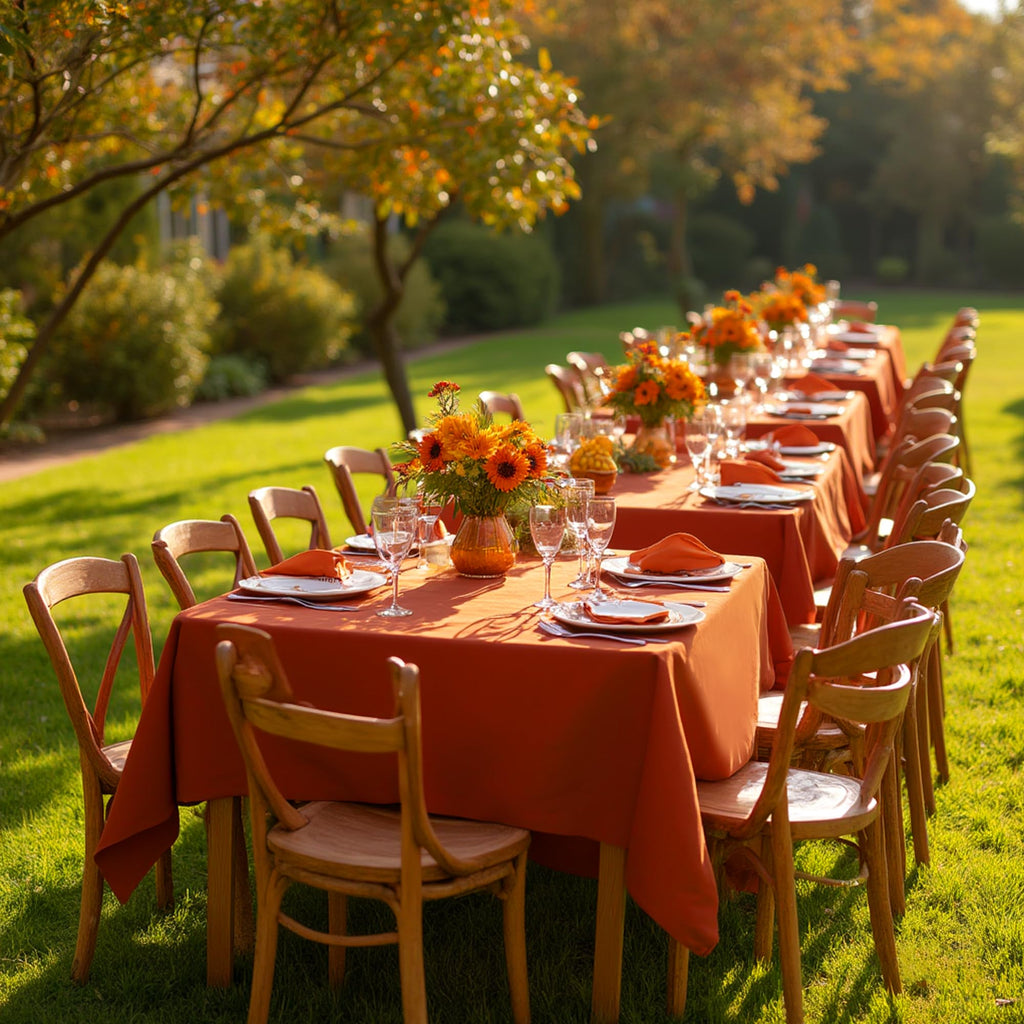 Square Tablecloths Fall Table Cloth, Rust, 85x85 Inch, 2 Pack