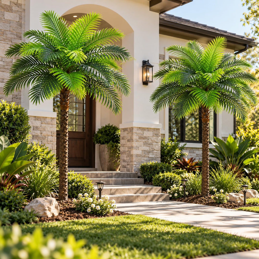 7FT Artificial Phoenix Palm Tree, Faux Coconut for Indoor Outdoor