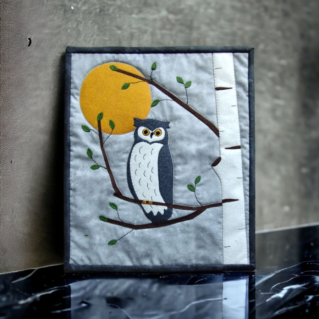 Night Owl Felt Kit, Wall Quilt Hanging, Quilting Kits with Fabric, 13" x 15", Materials and Instructions Included