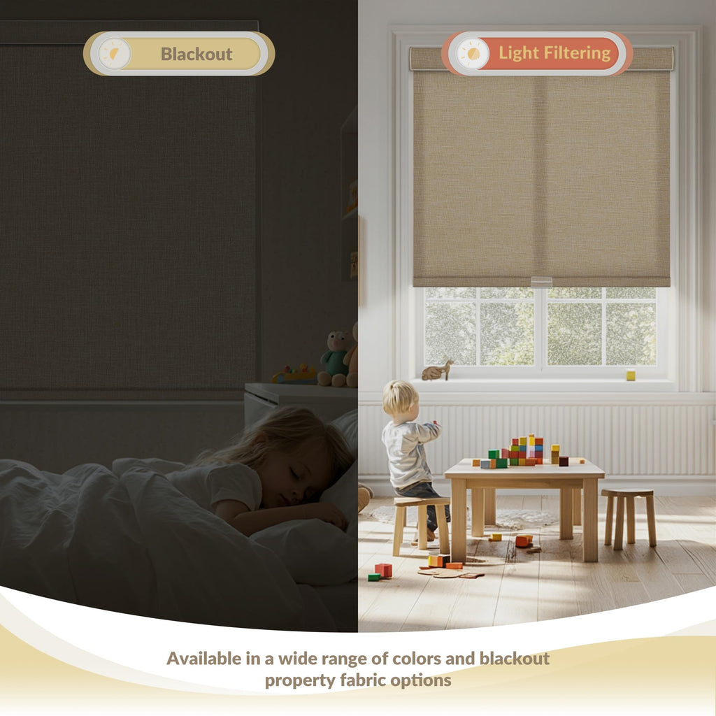 Blackout Roller Shades for Windows, Beige