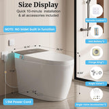 Smart Toilet with Elongated Heated Seat, Auto Flush, Manual Soft-Close Seat & Lid, Night Light