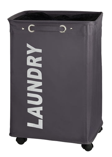 Quadro Laundry Basket with Wheels, Rolling Laundry Bin with Lid, Slim Laundry Hamper, Laundry Sorter, Clothes