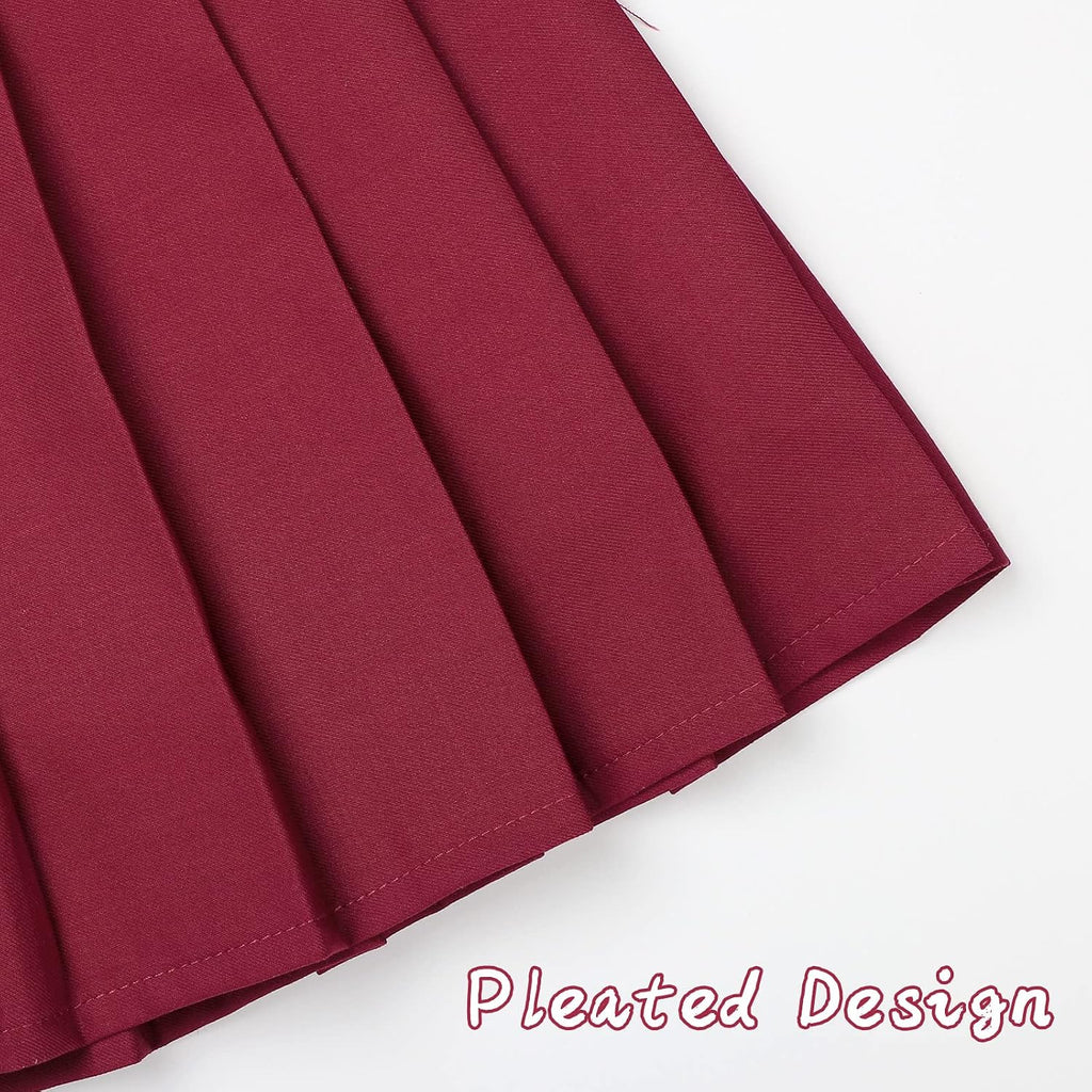 Girls Pleated Mini Skirt High Waist Tennis School Uniform Skirts