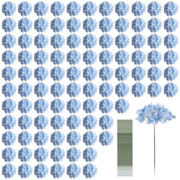 100pcs Blue Artificial Bulk Heads with Stems