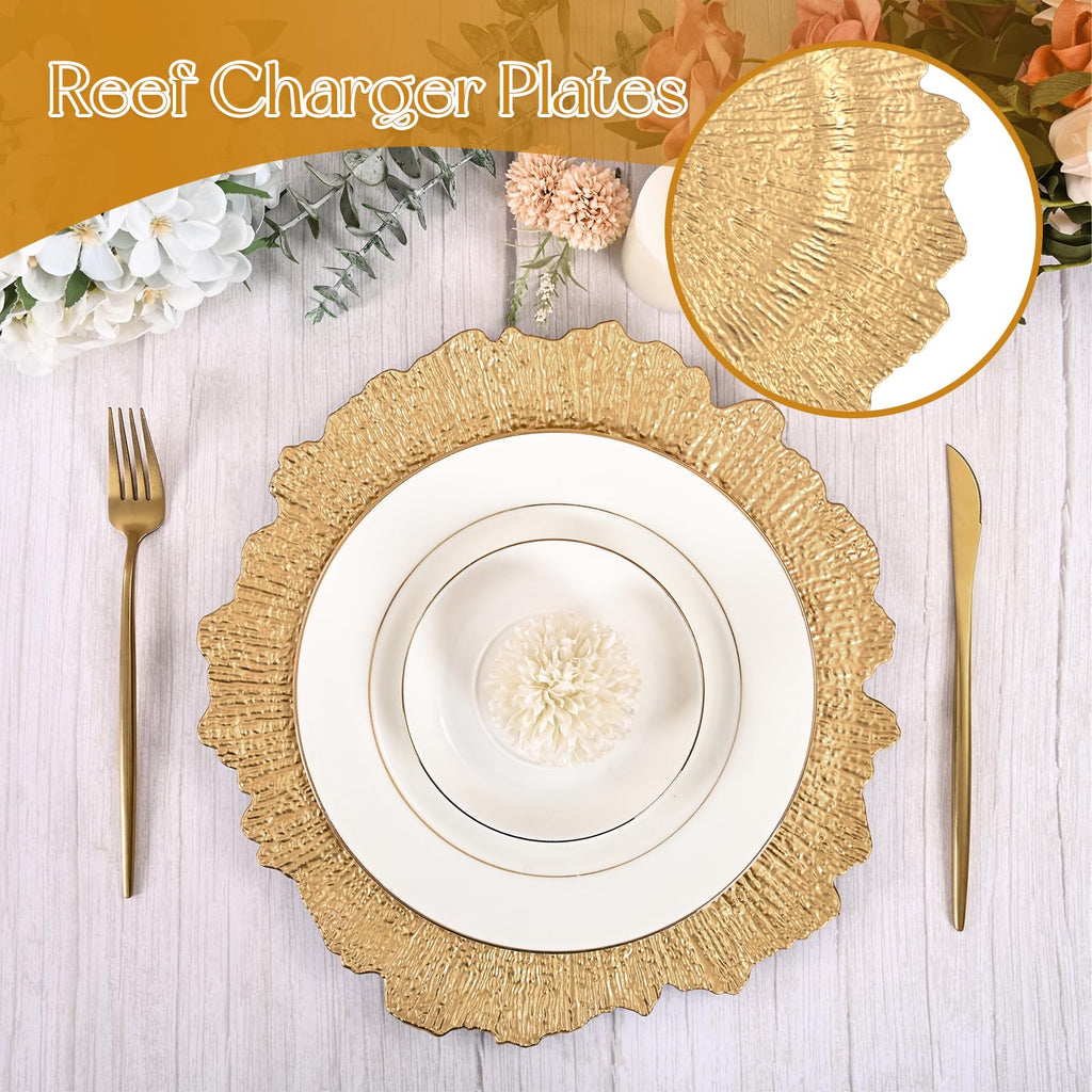 50 Pcs Bulk, 13 Inch Reef Wedding Chargers