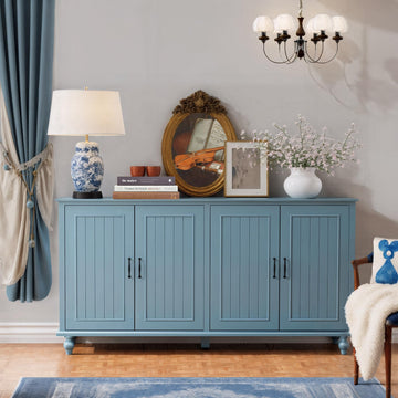 62'' Large Buffet Cabinet with Storage, Blue