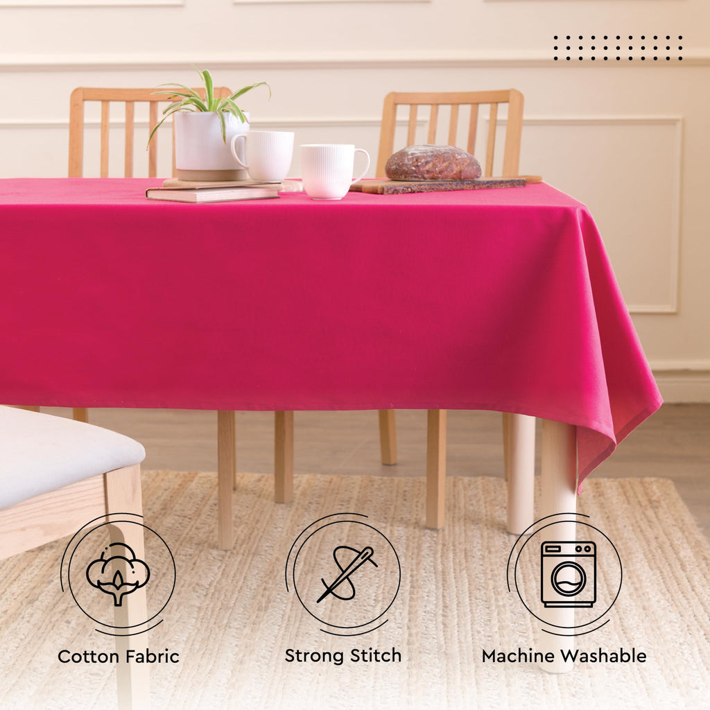 XO Cotton Tablecloth Rectangular 56"x72" Hot Pink